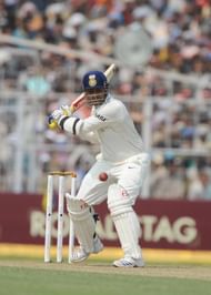 Indian cricketer Virender Sehwag plays a shot